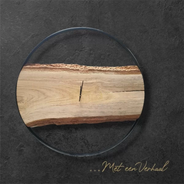 Handgemaakte Wandklok Hout & Staal no.3 - Afbeelding 2