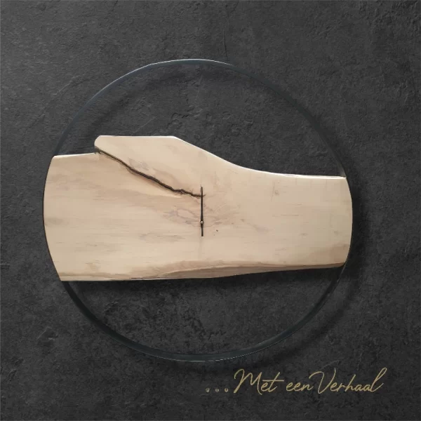 Handgemaakte Wandklok Hout & Staal no.4 - Afbeelding 2
