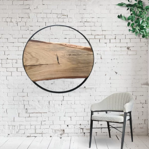Handgemaakte Wandklok Hout & Staal no.1