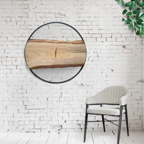 Handgemaakte Wandklok Hout & Staal no.3