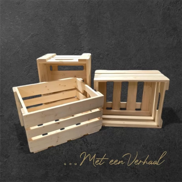 Houten fruitkrat, fietskrat