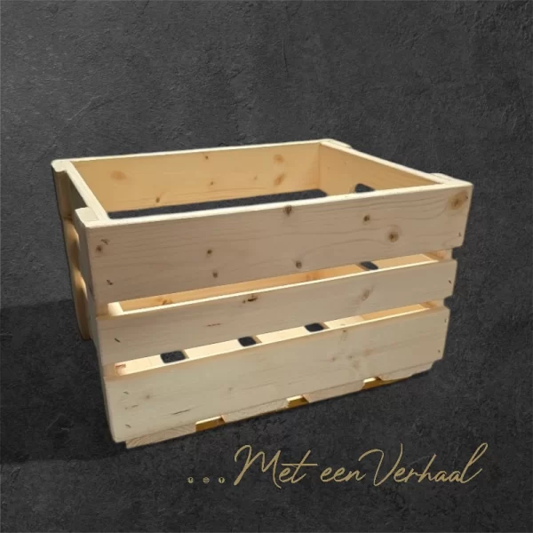Houten fruitkrat, fietskrat - Afbeelding 2