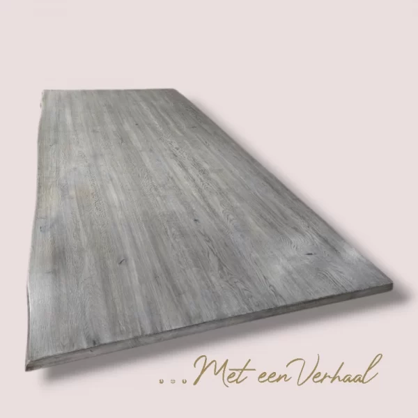 Eettafel Eikenhout Grey Oak met stalen onderstel - Afbeelding 2