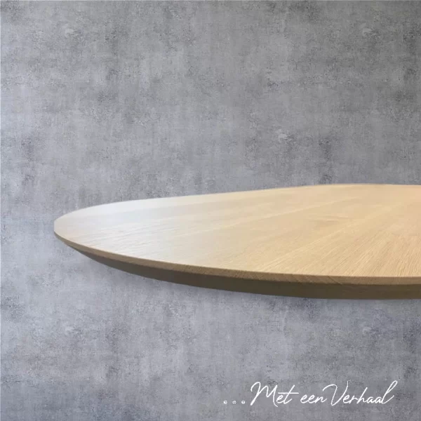 Eiken Tafelblad Rond met verjongde rand 40 mm - Afbeelding 2