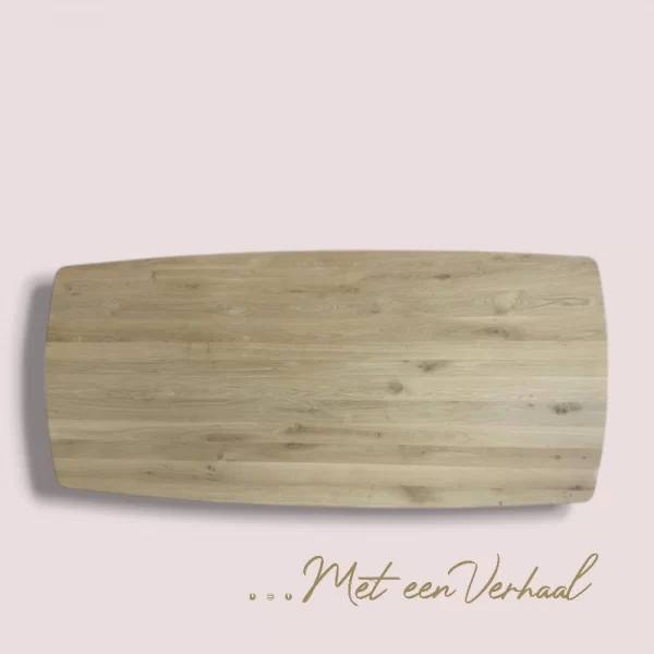Tafelblad eiken Deens ovaal met verjongde rand 30 mm