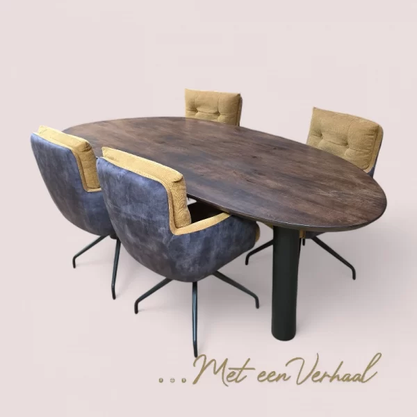Eettafel Eikenhout, Kiezelvorm en Olifantspoot