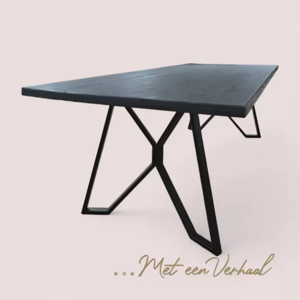 Eettafel Zwart Eiken met vlinderpoot - Afbeelding 2