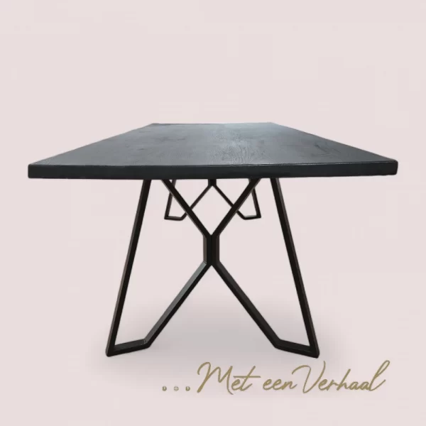 Eettafel Zwart Eiken met vlinderpoot - Afbeelding 3